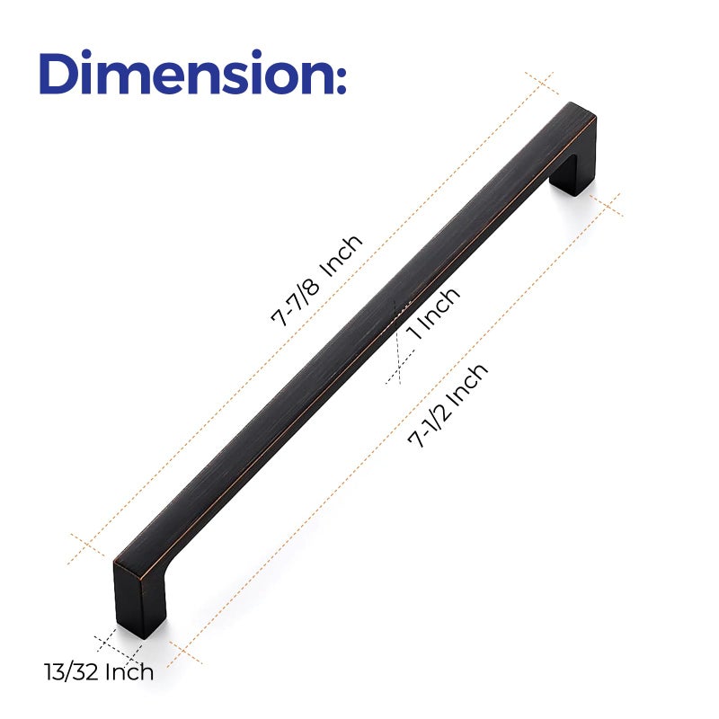 Ravinte 25 Pack Solid 7-1/2 Inch Kitchen Square Cabinet Handles Oil-Rubbed Bronze Cabinet Pulls Drawer Pulls Kitchen Cabinet Hardware Kitchen Handles - Image 3